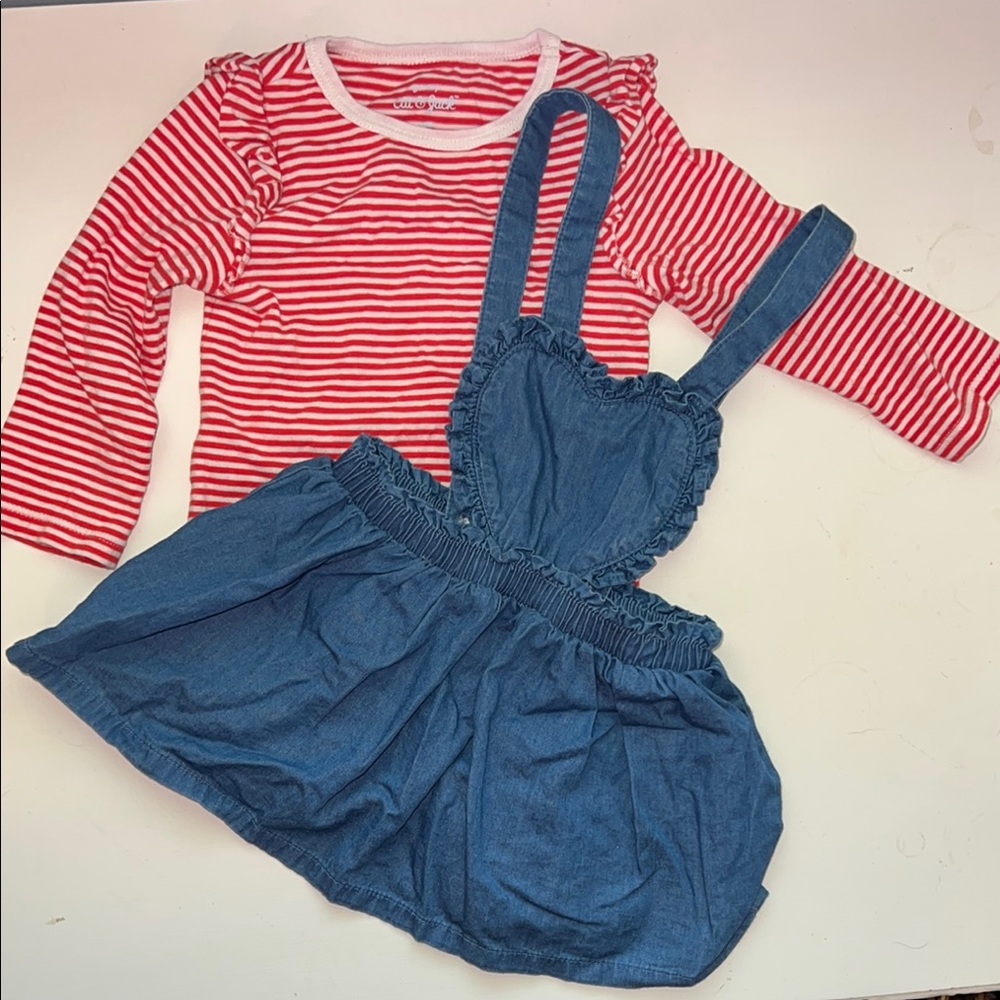 Striped Red and Blue Denim Kids Bottoms